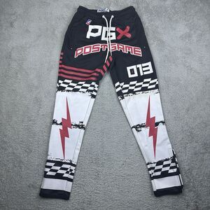 Post Game Men’s Joggers Size S Racing Style Zip Leg Shiny Nylon Streetwear‎ Look